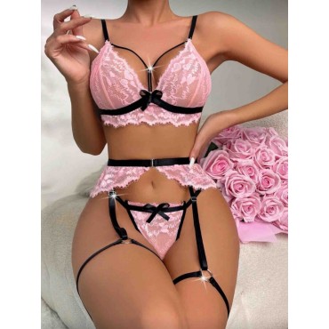 Pembe Fantazi Sütyen Külot Takımı